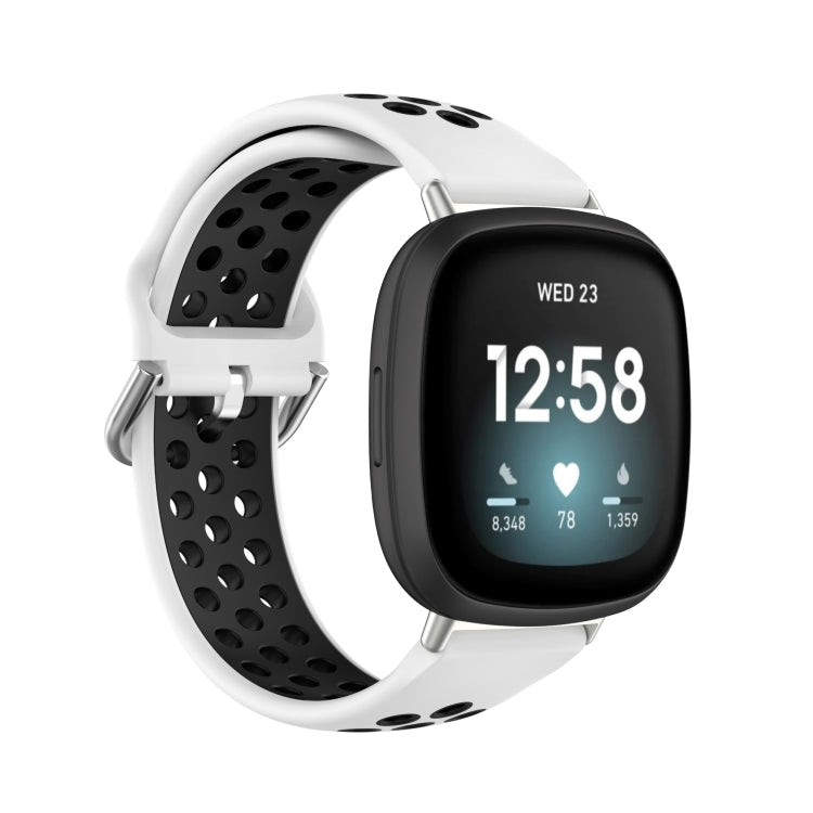 Two-Color Perforated Breathable Silicone Watch Band, For Fitbit Versa 3