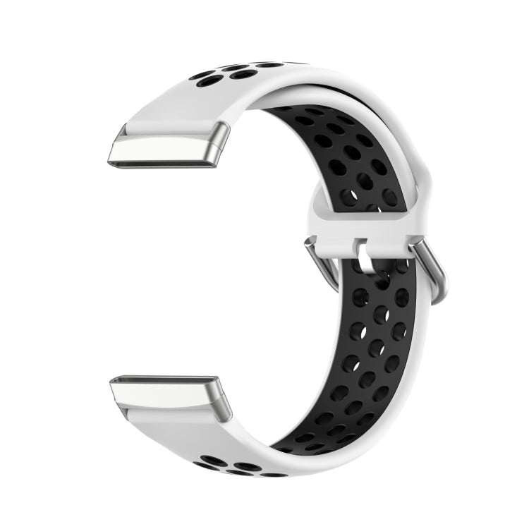 Two-Color Perforated Breathable Silicone Watch Band, For Fitbit Versa 3