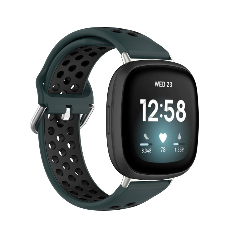Two-Color Perforated Breathable Silicone Watch Band, For Fitbit Versa 3