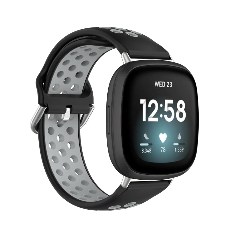 Two-Color Perforated Breathable Silicone Watch Band, For Fitbit Versa 3