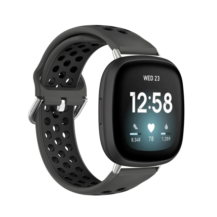 Two-Color Perforated Breathable Silicone Watch Band, For Fitbit Versa 3