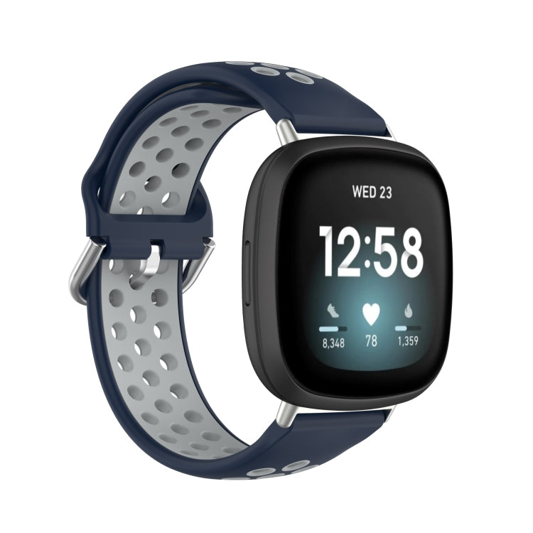 Two-Color Perforated Breathable Silicone Watch Band, For Fitbit Versa 3