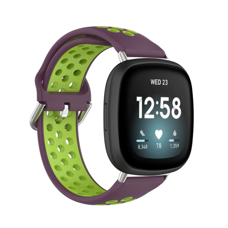 Two-Color Perforated Breathable Silicone Watch Band, For Fitbit Versa 3