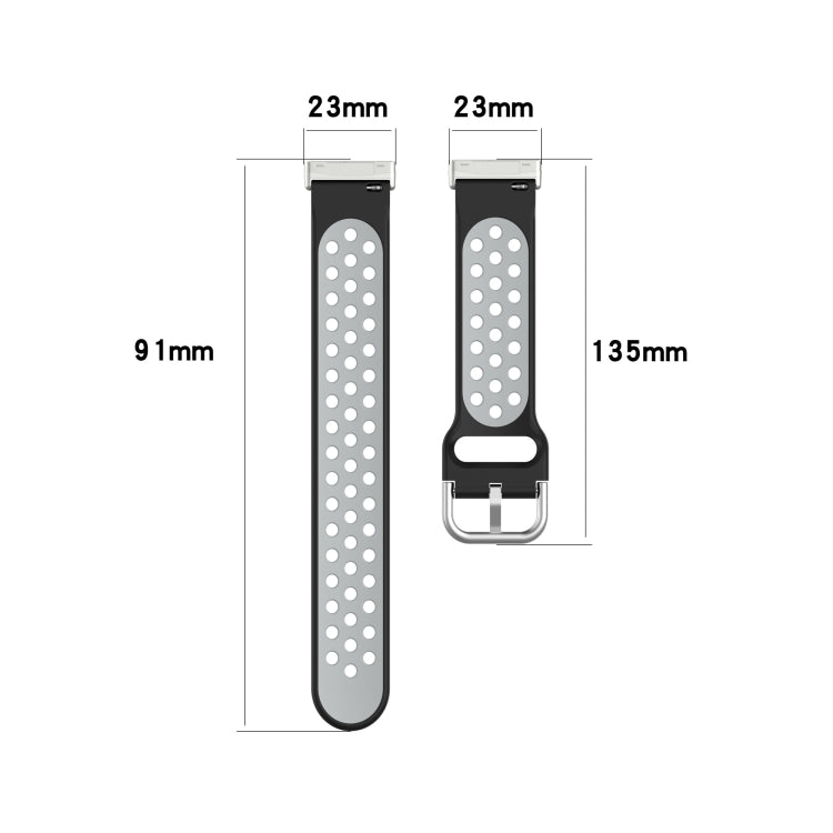 Two-Color Perforated Breathable Silicone Watch Band, For Fitbit Versa 3
