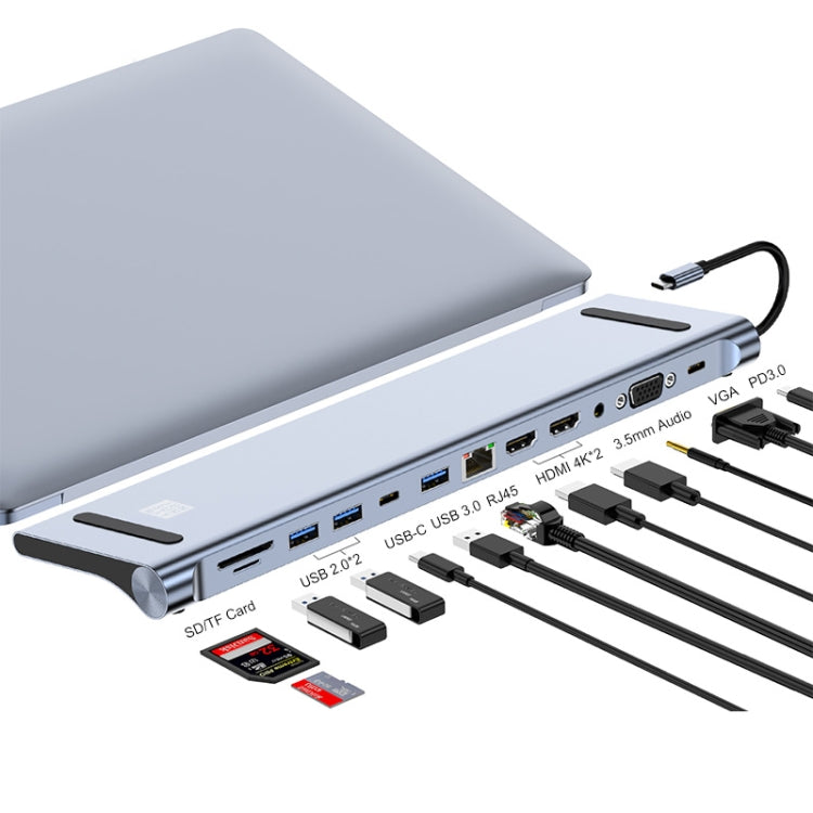 JUNSUNMAY 12 in 1 Multifunctional USB C Hub Docking Station Adapter SD/TF Card Reader, JSM-HUB022