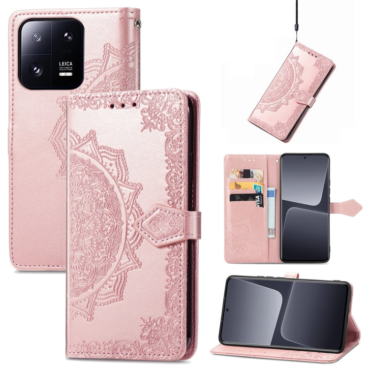 Mandala Flower Embossed Leather Phone Case, For Xiaomi 13 Pro, For Xiaomi Redmi Note 12 Discovery, For Xiaomi Redmi Note 12 Explorer