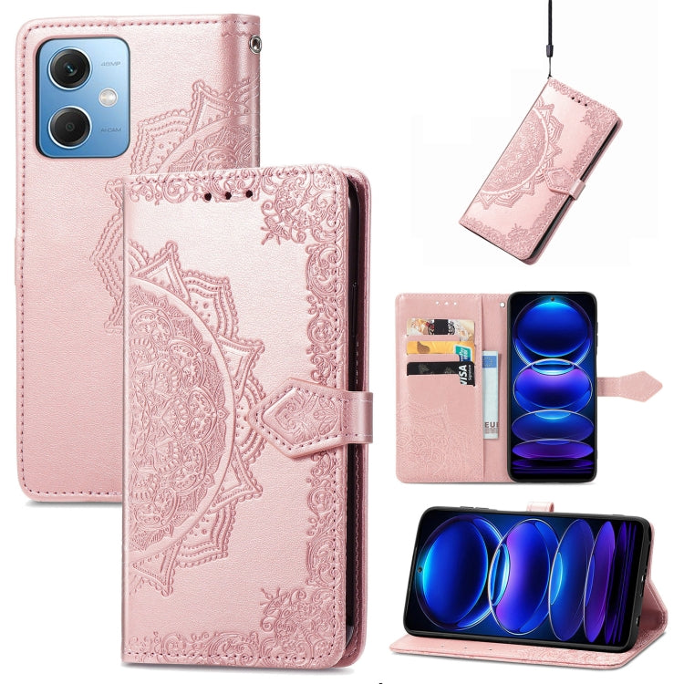 Mandala Flower Embossed Leather Phone Case, For Xiaomi 13 Pro, For Xiaomi Redmi Note 12 Discovery, For Xiaomi Redmi Note 12 Explorer