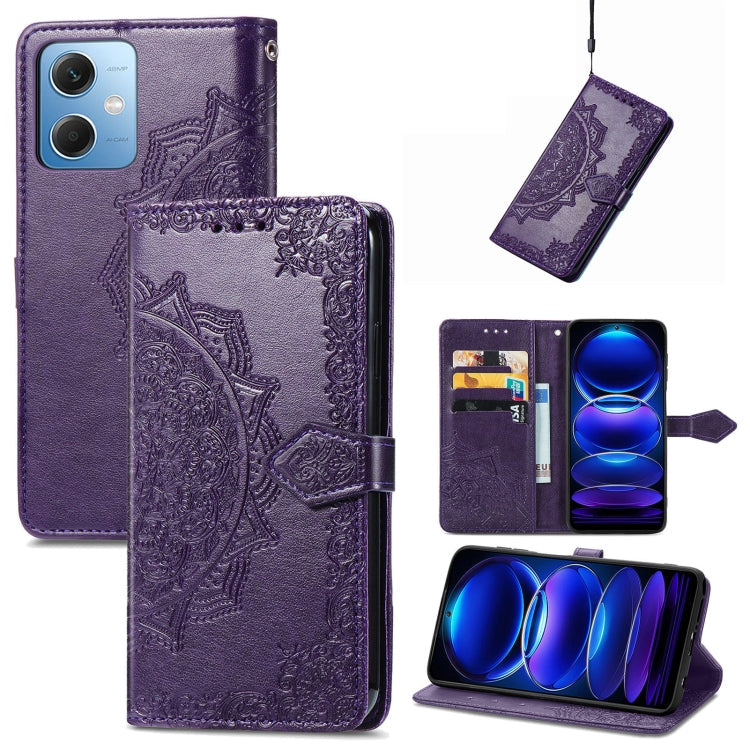 Mandala Flower Embossed Leather Phone Case, For Xiaomi 13 Pro, For Xiaomi Redmi Note 12 Discovery, For Xiaomi Redmi Note 12 Explorer
