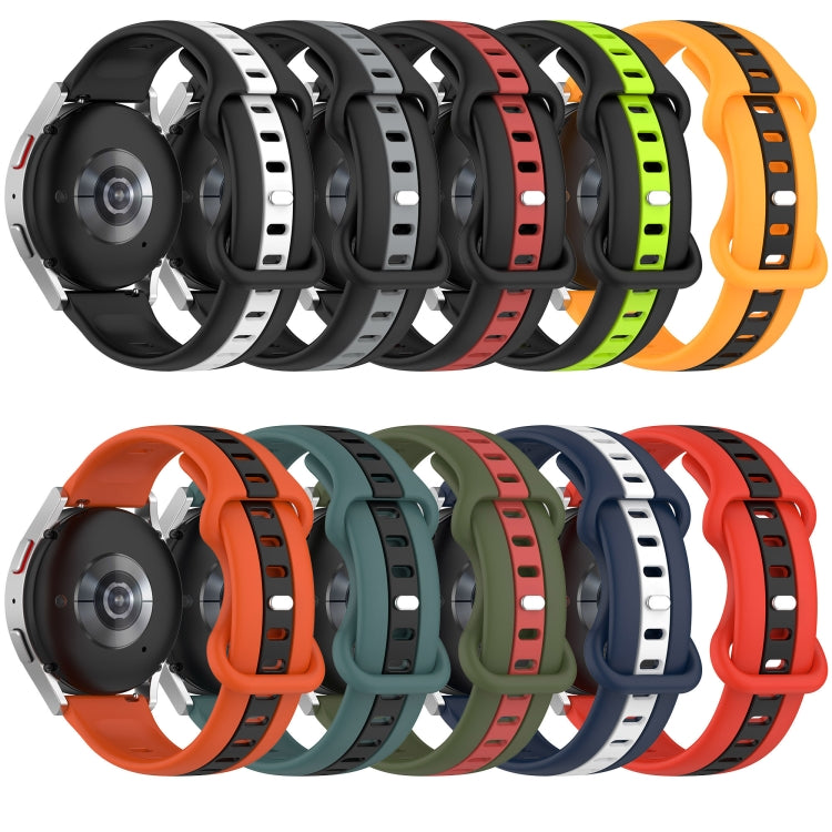 20mm Butterfly Buckle Two-Color Silicone Watch Band, For Garmin Approach S40, For Garmin Forerunner 158