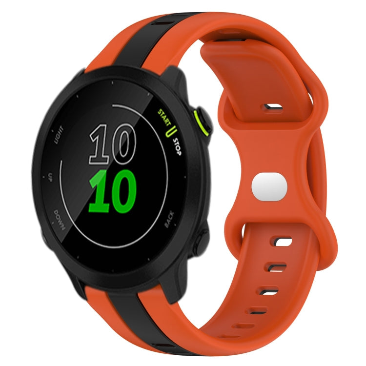 20mm Butterfly Buckle Two-Color Silicone Watch Band, For Garmin Approach S40, For Garmin Forerunner 158