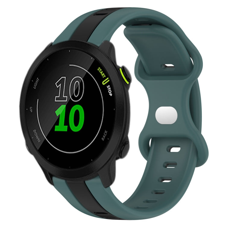 20mm Butterfly Buckle Two-Color Silicone Watch Band, For Garmin Approach S40, For Garmin Forerunner 158