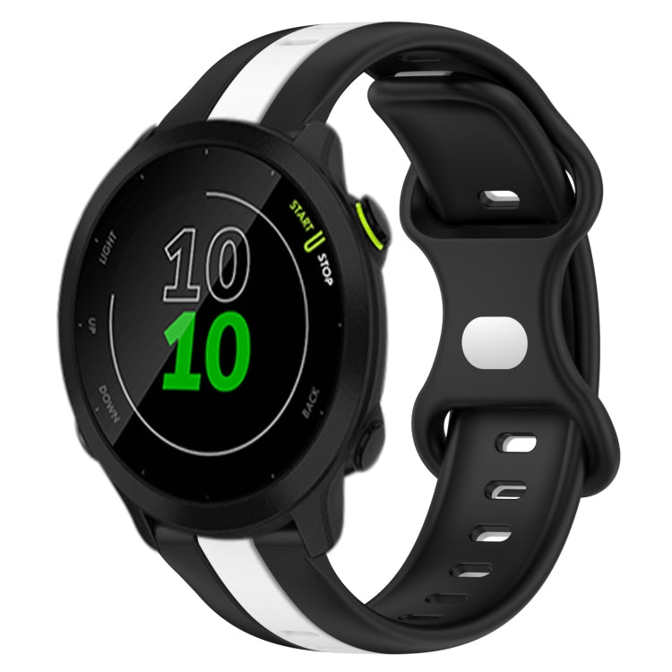 20mm Butterfly Buckle Two-Color Silicone Watch Band, For Garmin Approach S40, For Garmin Forerunner 158