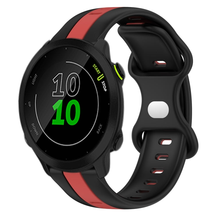20mm Butterfly Buckle Two-Color Silicone Watch Band, For Garmin Approach S40, For Garmin Forerunner 158