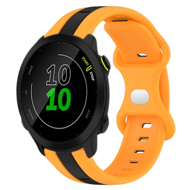 20mm Butterfly Buckle Two-Color Silicone Watch Band, For Garmin Approach S40, For Garmin Forerunner 158