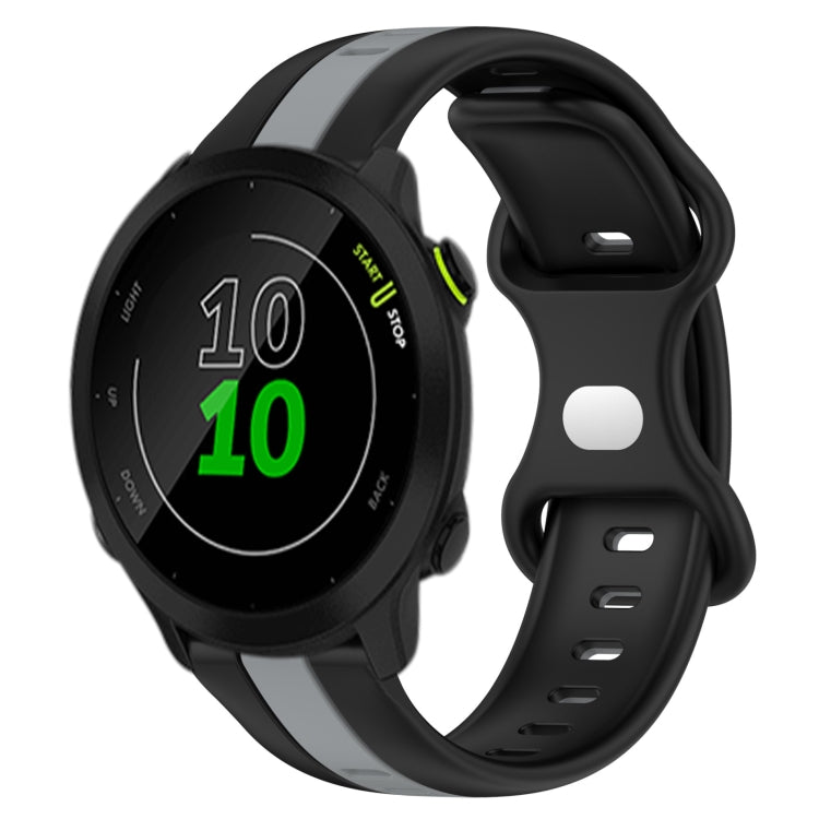 20mm Butterfly Buckle Two-Color Silicone Watch Band, For Garmin Approach S40, For Garmin Forerunner 158