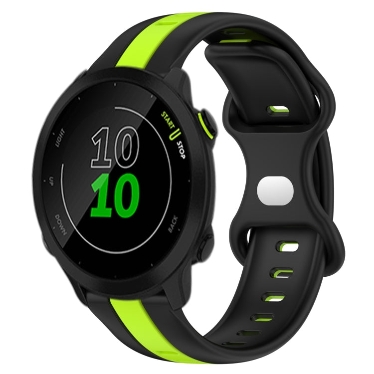 20mm Butterfly Buckle Two-Color Silicone Watch Band, For Garmin Approach S40, For Garmin Forerunner 158