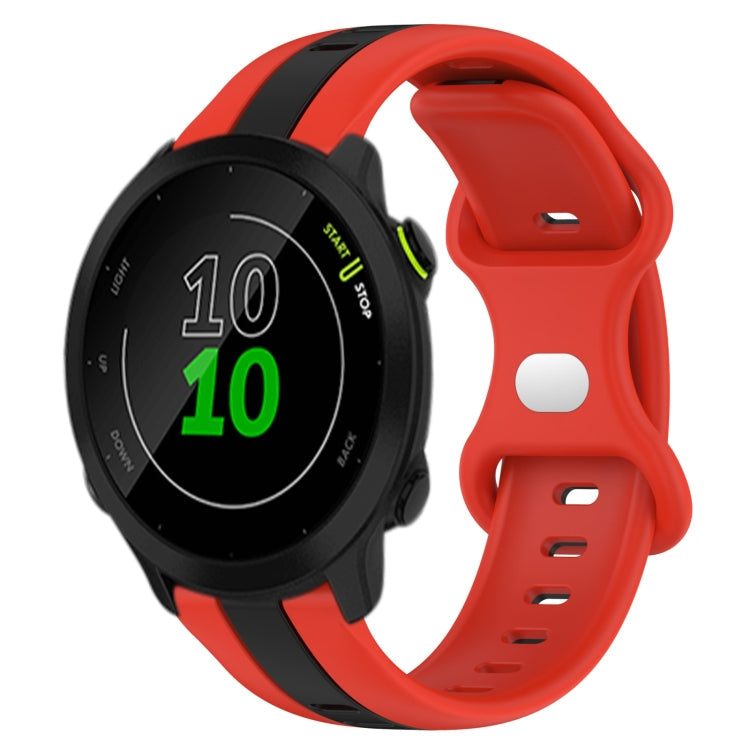20mm Butterfly Buckle Two-Color Silicone Watch Band, For Garmin Approach S40, For Garmin Forerunner 158