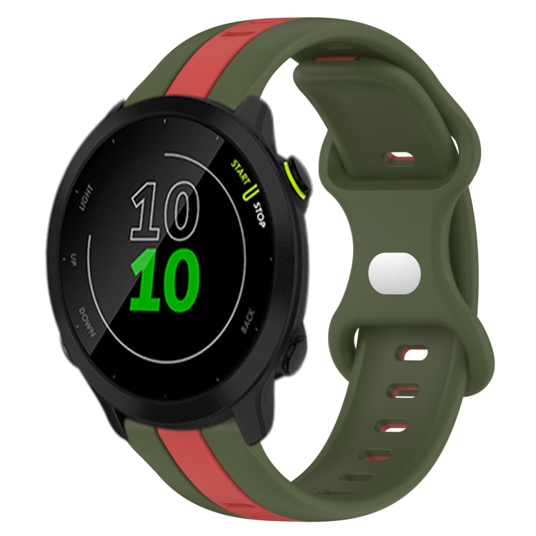 20mm Butterfly Buckle Two-Color Silicone Watch Band, For Garmin Approach S40, For Garmin Forerunner 158