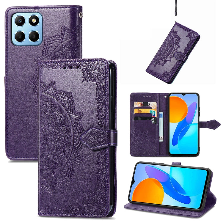 Mandala Flower Embossed Leather Phone Case, For Honor Magic 4 Pro, For Honor X8 5G, For Honor X30 / Magic 4 Lite 5G, For Infinix Note 11