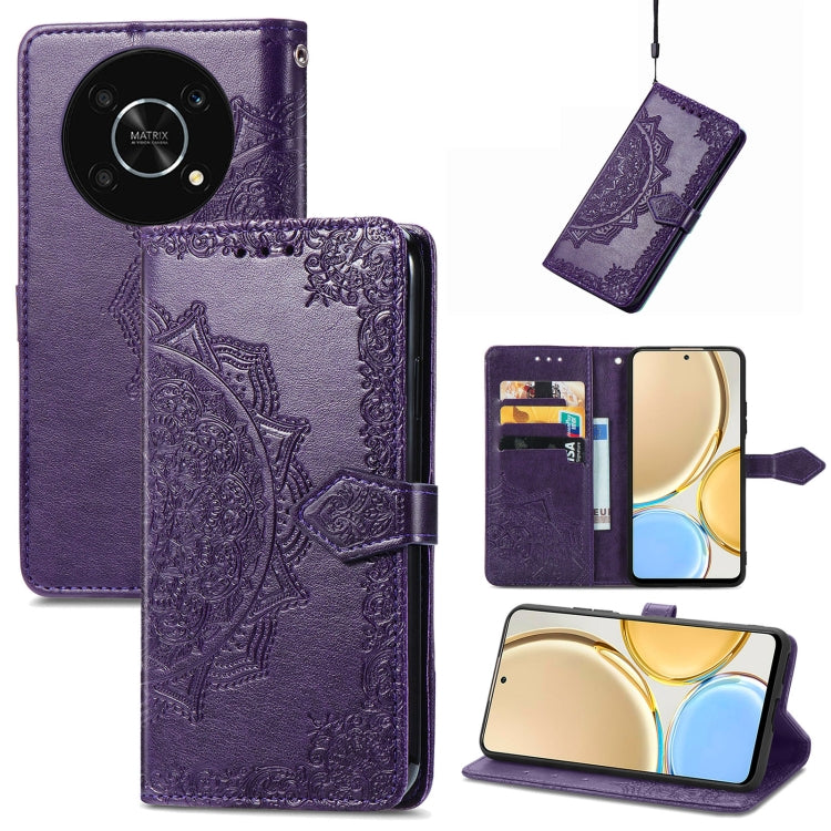 Mandala Flower Embossed Leather Phone Case, For Honor Magic 4 Pro, For Honor X8 5G, For Honor X30 / Magic 4 Lite 5G, For Infinix Note 11