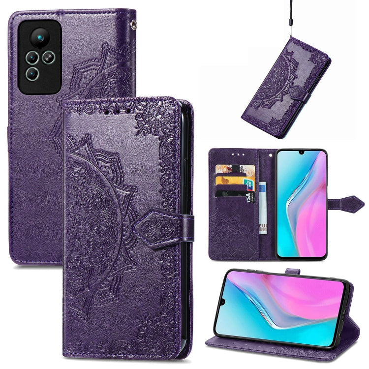 Mandala Flower Embossed Leather Phone Case, For Honor Magic 4 Pro, For Honor X8 5G, For Honor X30 / Magic 4 Lite 5G, For Infinix Note 11