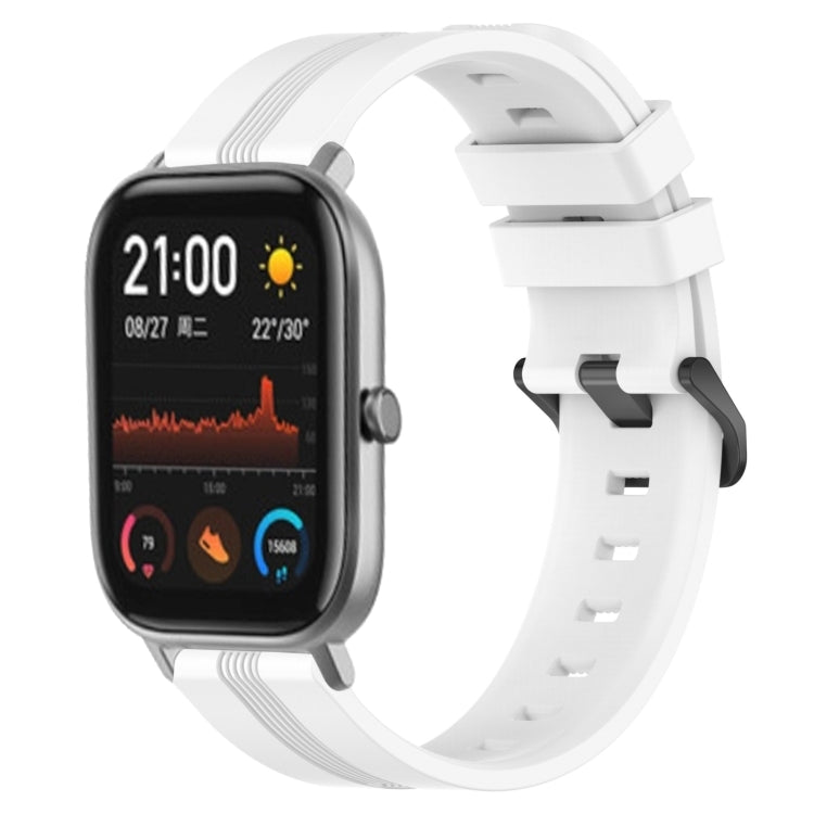 20mm Concave Striped Slicone Watch Band, For Amazfit GTS 2, For Amazfit GTS