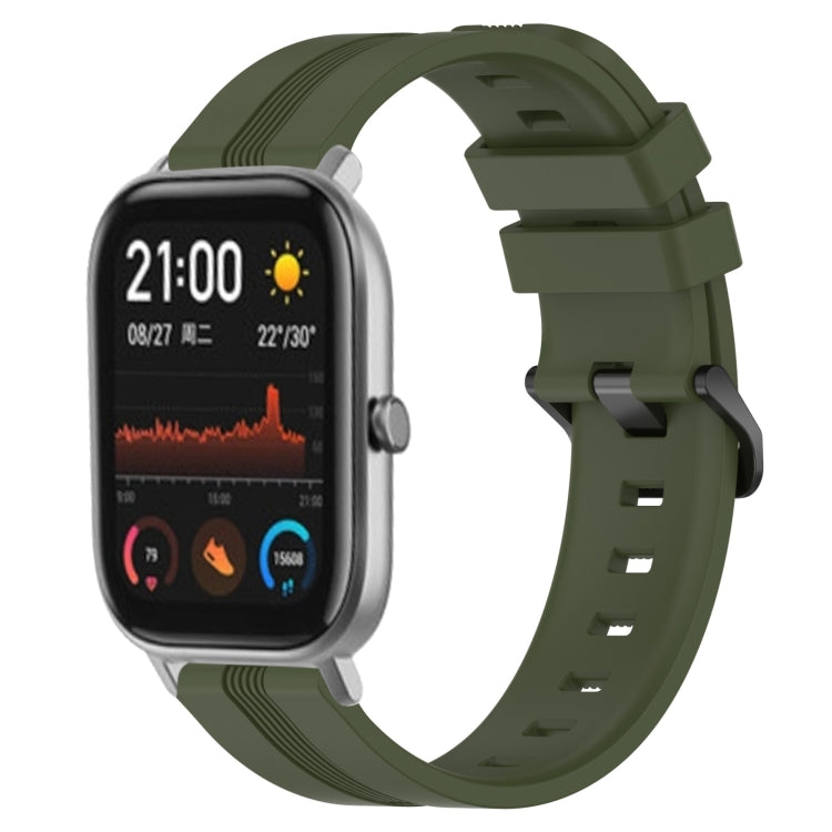 20mm Concave Striped Slicone Watch Band, For Amazfit GTS 2, For Amazfit GTS