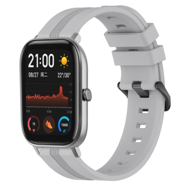 20mm Concave Striped Slicone Watch Band, For Amazfit GTS 2, For Amazfit GTS