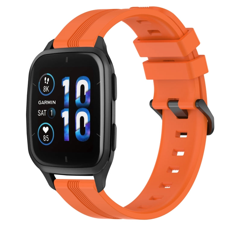 20mm Concave Striped Slicone Watch Band, For Garmin Forerunner Sq2, For Garmin Forerunner Sq2 Music