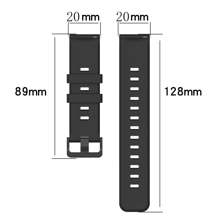 20mm Concave Striped Slicone Watch Band, For Garmin Forerunner Sq2, For Garmin Forerunner Sq2 Music