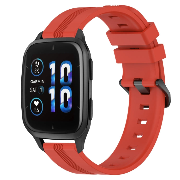 20mm Concave Striped Slicone Watch Band, For Garmin Forerunner Sq2, For Garmin Forerunner Sq2 Music
