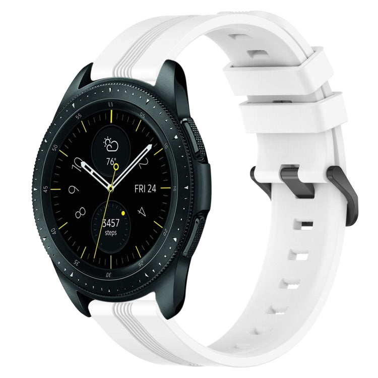 20mm Concave Striped Slicone Watch Band, For Samsung Galaxy Watch 42mm, For Samsung Galaxy Watch 6 44mm