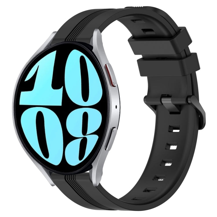 20mm Concave Striped Slicone Watch Band, For Samsung Galaxy Watch 42mm, For Samsung Galaxy Watch 6 44mm