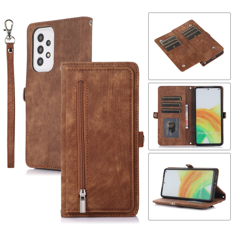 Zipper Card Slot Buckle Wallet Leather Phone Case, For Samsung Galaxy A23, For Samsung Galaxy A13 4G / 5G, For Samsung Galaxy A53 5G, For Samsung Galaxy A33 5G