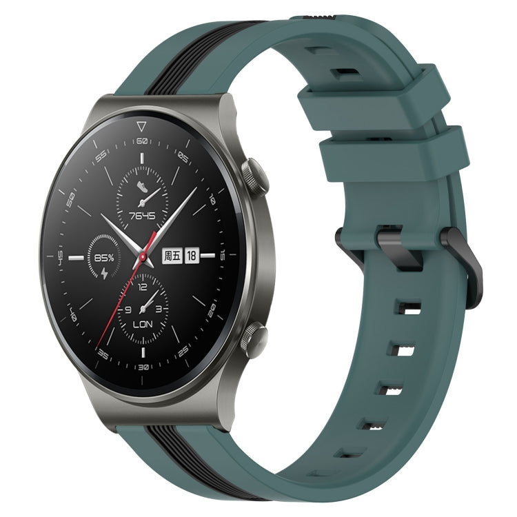 22mm Vertical Two-Color Silicone Watch Band, For Huawei GT2 Pro, For Huawei Watch GT 2E