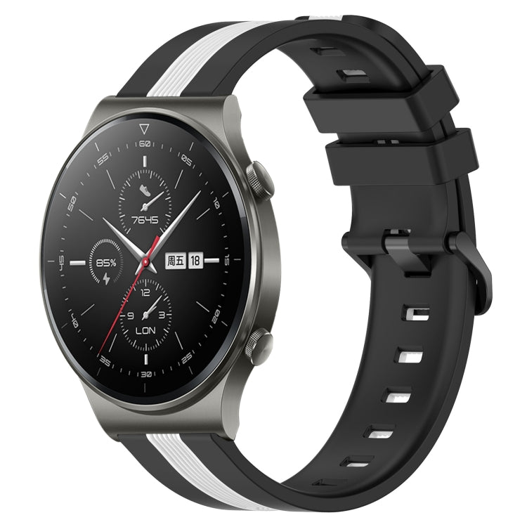 22mm Vertical Two-Color Silicone Watch Band, For Huawei GT2 Pro, For Huawei Watch GT 2E