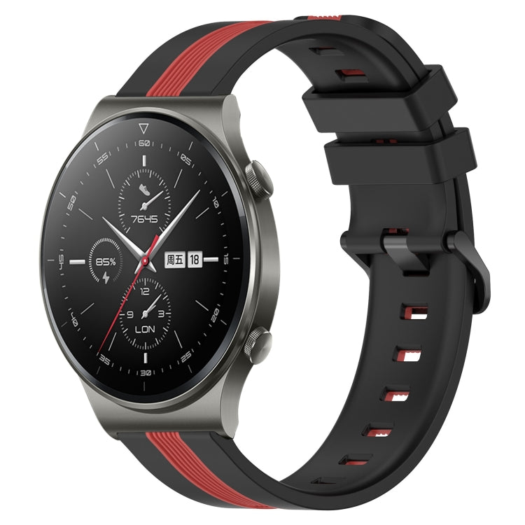 22mm Vertical Two-Color Silicone Watch Band, For Huawei GT2 Pro, For Huawei Watch GT 2E