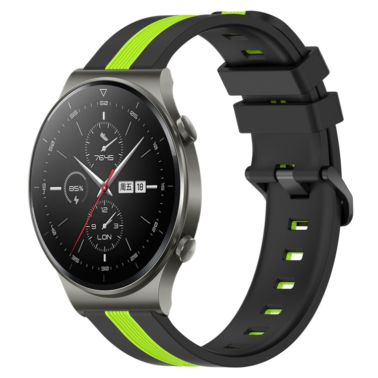22mm Vertical Two-Color Silicone Watch Band, For Huawei GT2 Pro, For Huawei Watch GT 2E