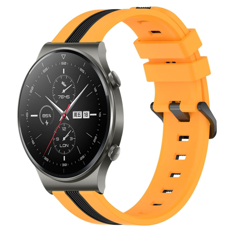 22mm Vertical Two-Color Silicone Watch Band, For Huawei GT2 Pro, For Huawei Watch GT 2E