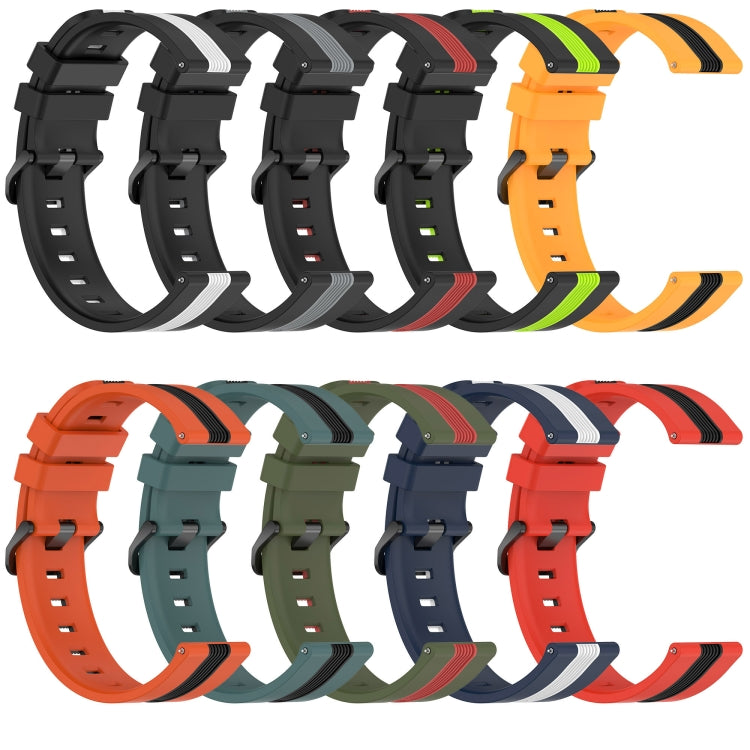 22mm Vertical Two-Color Silicone Watch Band, For Huawei GT2 Pro, For Huawei Watch GT 2E