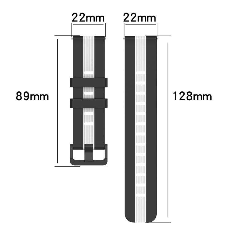 22mm Vertical Two-Color Silicone Watch Band, For Huawei GT2 Pro, For Huawei Watch GT 2E
