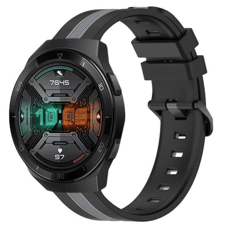 22mm Vertical Two-Color Silicone Watch Band, For Huawei GT2 Pro, For Huawei Watch GT 2E