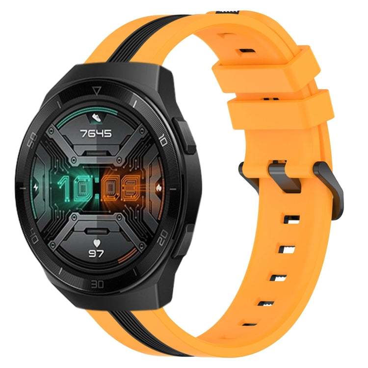 22mm Vertical Two-Color Silicone Watch Band, For Huawei GT2 Pro, For Huawei Watch GT 2E