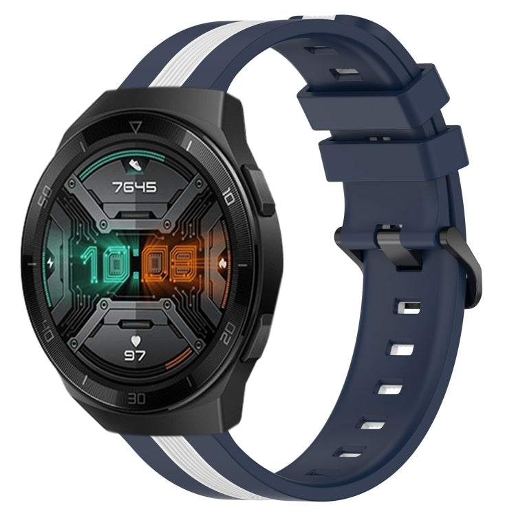 22mm Vertical Two-Color Silicone Watch Band, For Huawei GT2 Pro, For Huawei Watch GT 2E