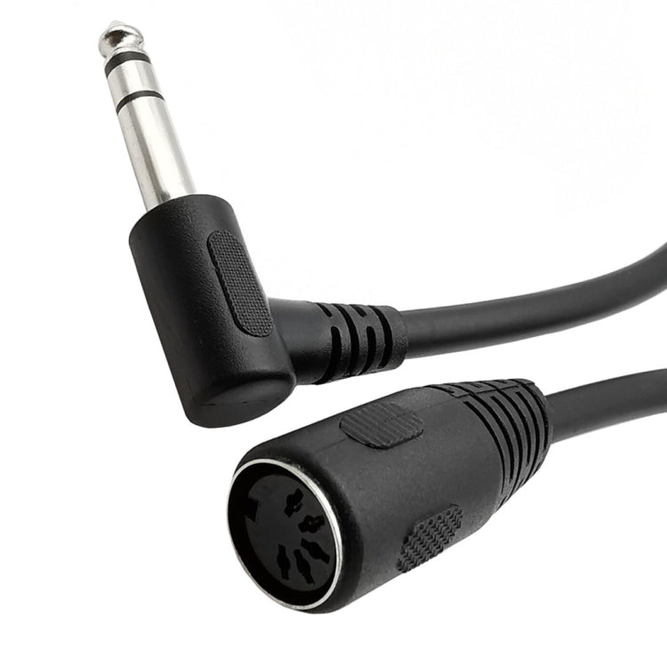 JUNSUNMAY 6.35mm 1/4 inch Male to Female 5 Pin MIDI Audio Stero Adapter, Cable Length: 20cm, Cable Length: 20cm
