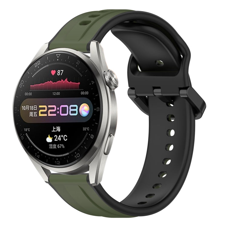 22mm Convex Loop Two-Color Silicone Watch Band, For Huawei Watch 3 Pro, For Huawei GT2 Pro
