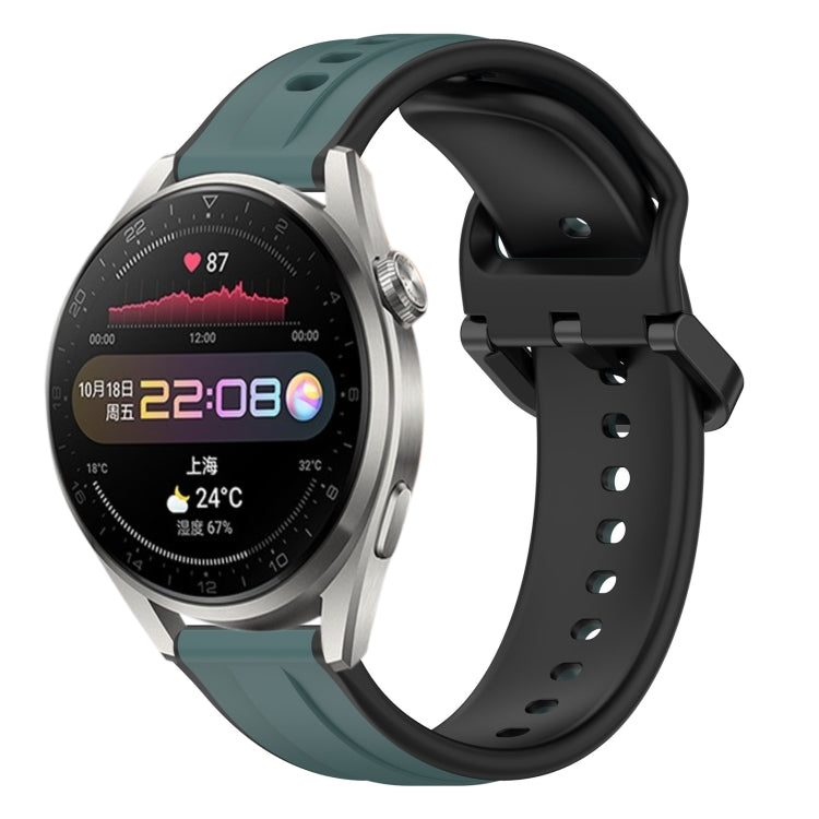 22mm Convex Loop Two-Color Silicone Watch Band, For Huawei Watch 3 Pro, For Huawei GT2 Pro