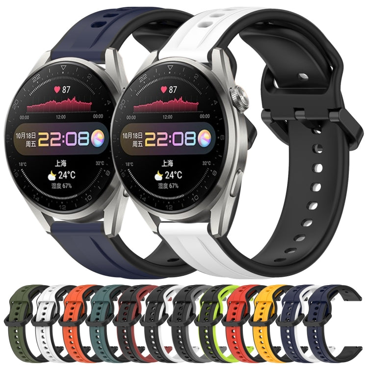 22mm Convex Loop Two-Color Silicone Watch Band, For Huawei Watch 3 Pro, For Huawei GT2 Pro