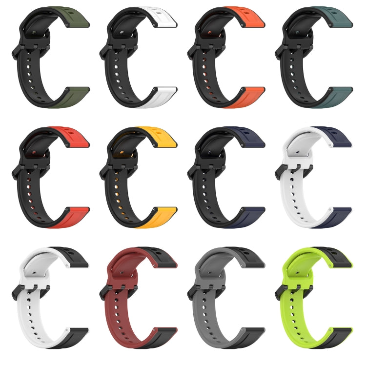 22mm Convex Loop Two-Color Silicone Watch Band, For Huawei Watch 3 Pro, For Huawei GT2 Pro
