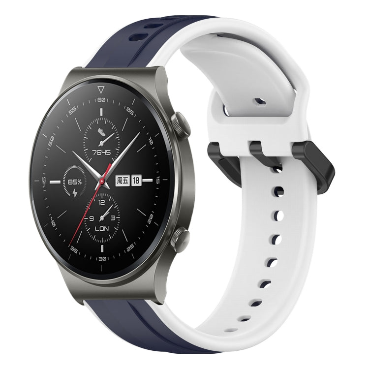 22mm Convex Loop Two-Color Silicone Watch Band, For Huawei Watch 3 Pro, For Huawei GT2 Pro
